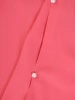 Koralowa sukienka trapezowa midi na lato – subtelny fason z perełkami na rękawach 24724
