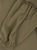 Wizytowa bluzka damska khaki z dekoltem V – prosty fason z falbankami wysmuklający szyję 42096