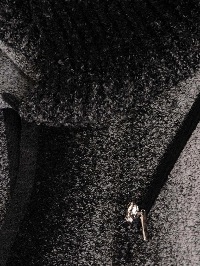 Elegancki sweter damski rozpinany na suwak – luźny fason ze stójką na jesień i zimę 21991