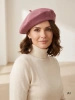 Elegancki beret wełniany damski w odcieniu jagodowego różu – francuski model z antenką na chłodne dni 40895