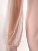 Pudrowa sukienka z bufiastymi rękawami z tiulu 22517