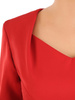 Czerwona, elegancka sukienka z wyszczuplającymi zaszewkami 30512