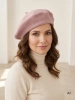 Elegancki beret damski z wełny w odcieniu wrzosowego beżu – klasyczny francuski fason na zimę 40898