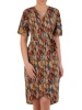 Elegancka sukienka wizytowa midi w modny print – prosty fason wysmuklający sylwetkę 20542