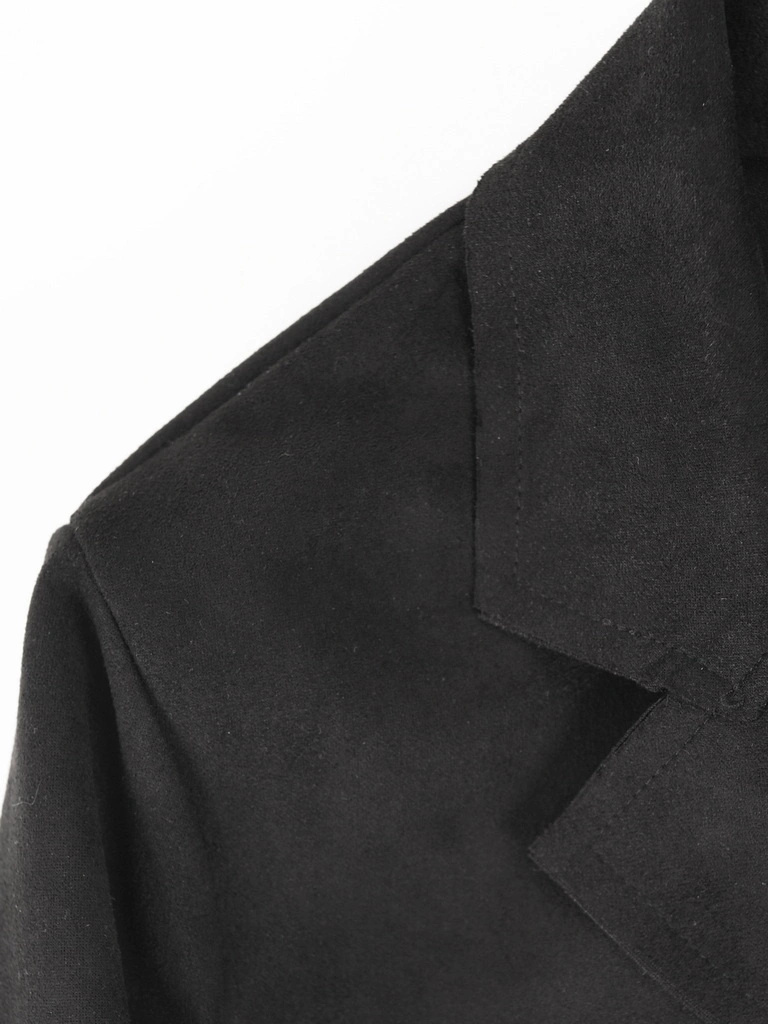 Czarny żakiet damski do sukienki i spodni – prosty fason z eleganckim kołnierzem 39842