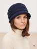 Elegancki granatowy kapelusz damski cloche – ocieplana propozycja z ozdobną wstawką 42427