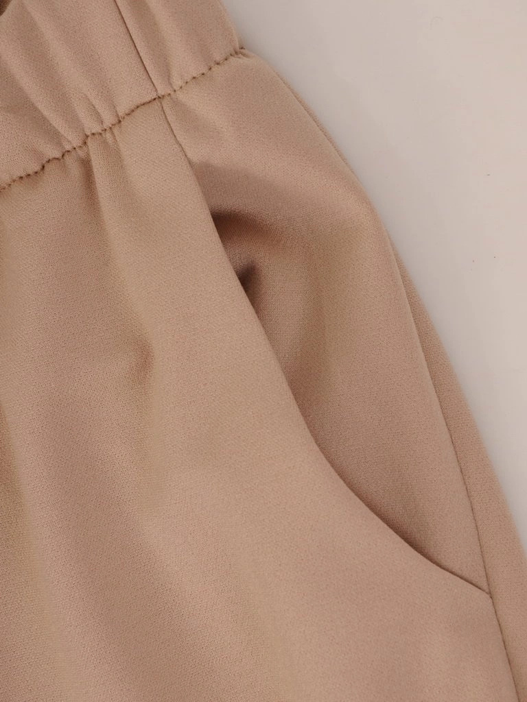 Eleganckie szerokie spodnie damskie beżowe – elastyczny pas wysmuklający sylwetkę 27320