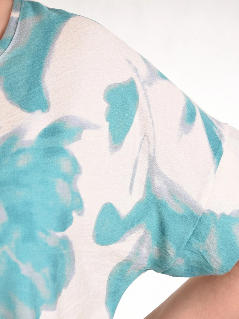 Elegancki komplet damski ze spodniami w kwiaty na wesele – prosty fason z wiązaniem 41763