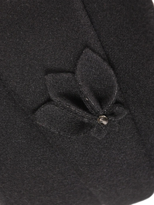 Elegancki czarny kapelusz zimowy damski cloche – ocieplany model z regulacją obwodu 42410
