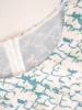 Turkusowo-złota sukienka prosta na wesele – wysmuklający fason z krótkim rękawem na lato 38448