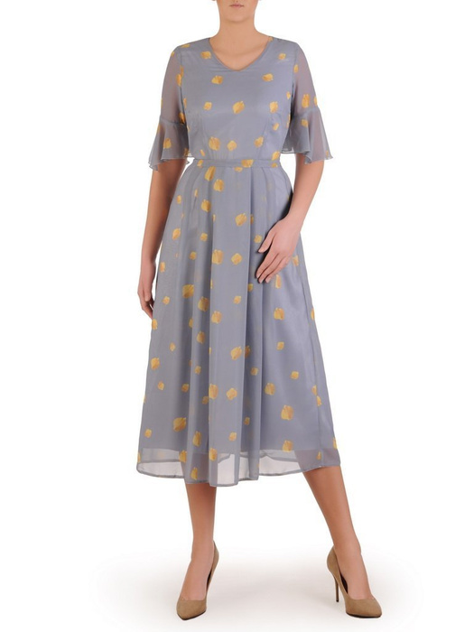 Sukienka z szyfonu, zwiewna kreacja koktajlowa 25578