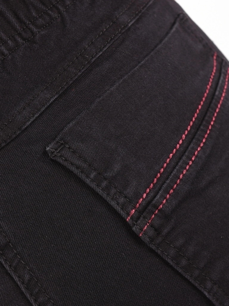 Eleganckie czarne spodnie damskie bawełniane na gumce – dopasowany fason wysmuklający sylwetkę 34895