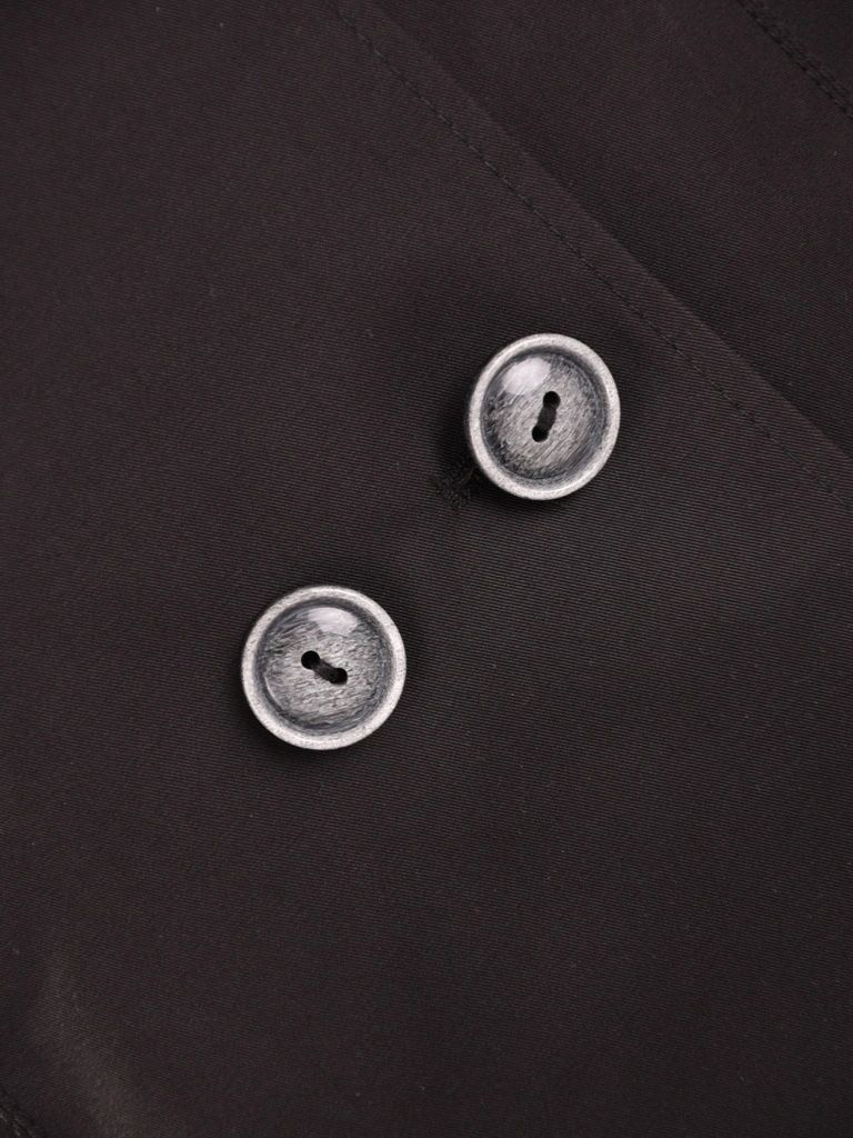 Elegancki czarny płaszcz trencz damski – modelujący figurę fason z klasycznym kołnierzem 41314
