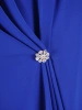 Elegancka sukienka na wesele chabrowa midi – prosty krój z zakładką wysmuklający sylwetkę 37072