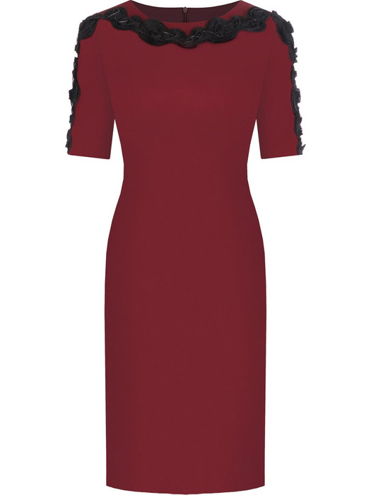 Sukienka z efektowną aplikacją, elegancka kreacja w modnym fasonie 14065