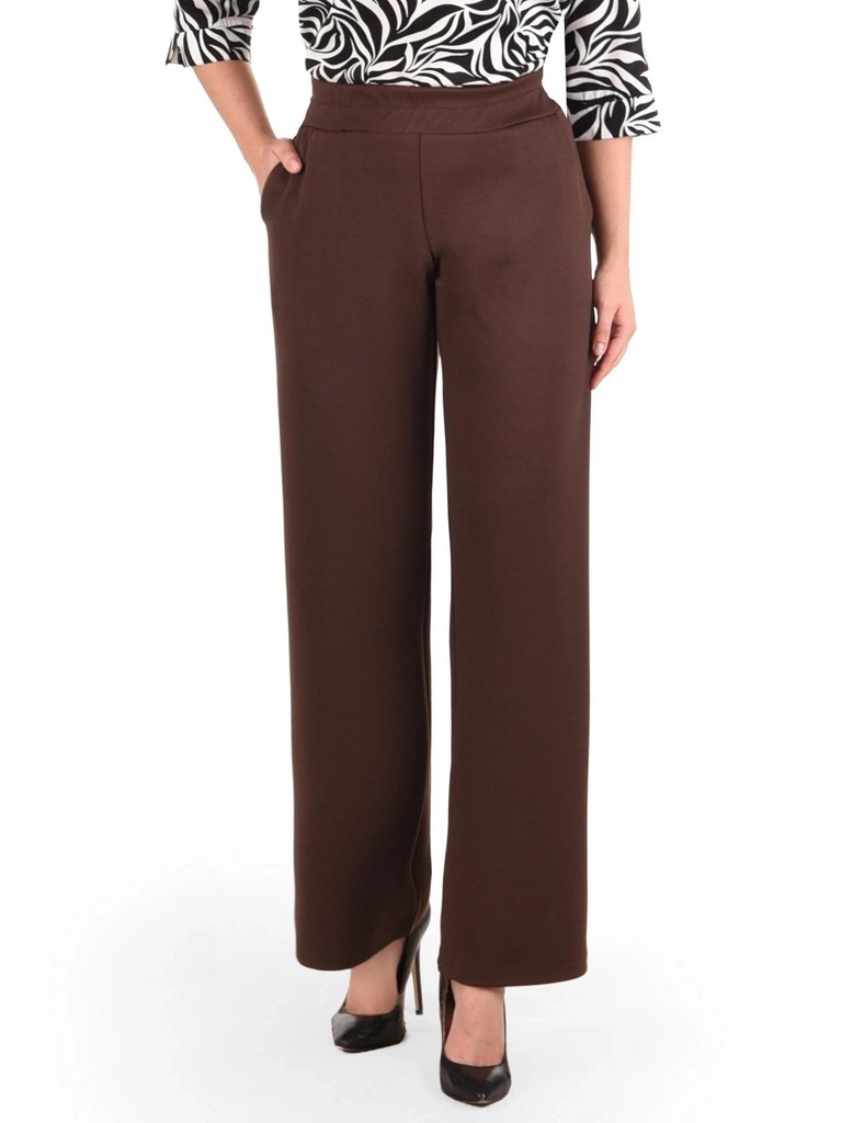 Elegancki wiskozowy komplet damski ze spodniami – prosty krój z kołnierzykiem subtelnie wysmuklający sylwetkę 42158