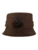 Elegancki kapelusz damski cloche w kolorze ciemnego brązu – ciepła ochrona przed chłodem z regulacją 42361