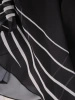 Elegancka czarna sukienka biurowa midi o prostym kroju – kontrastowe detale nadające szyku 39397
