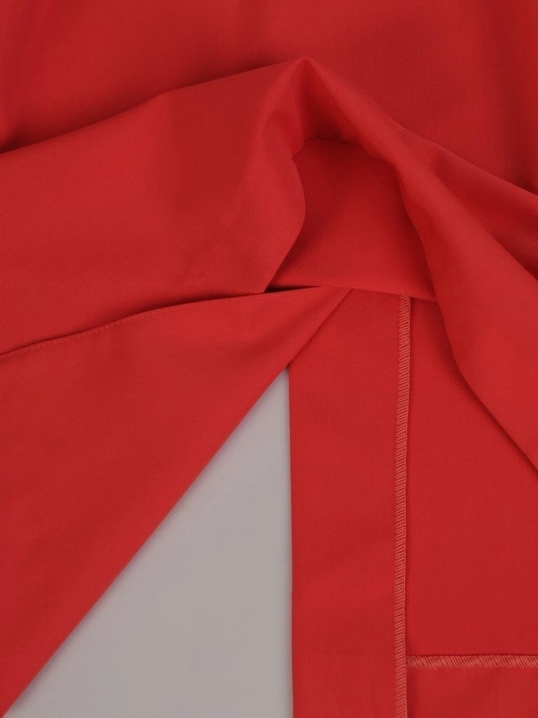 Koralowa sukienka midi o fasonie tulipan – elegancki dekolt łódka i wygodne kieszenie 2059