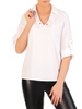Biała bluzka damska z ozdobnymi guzikami 32555