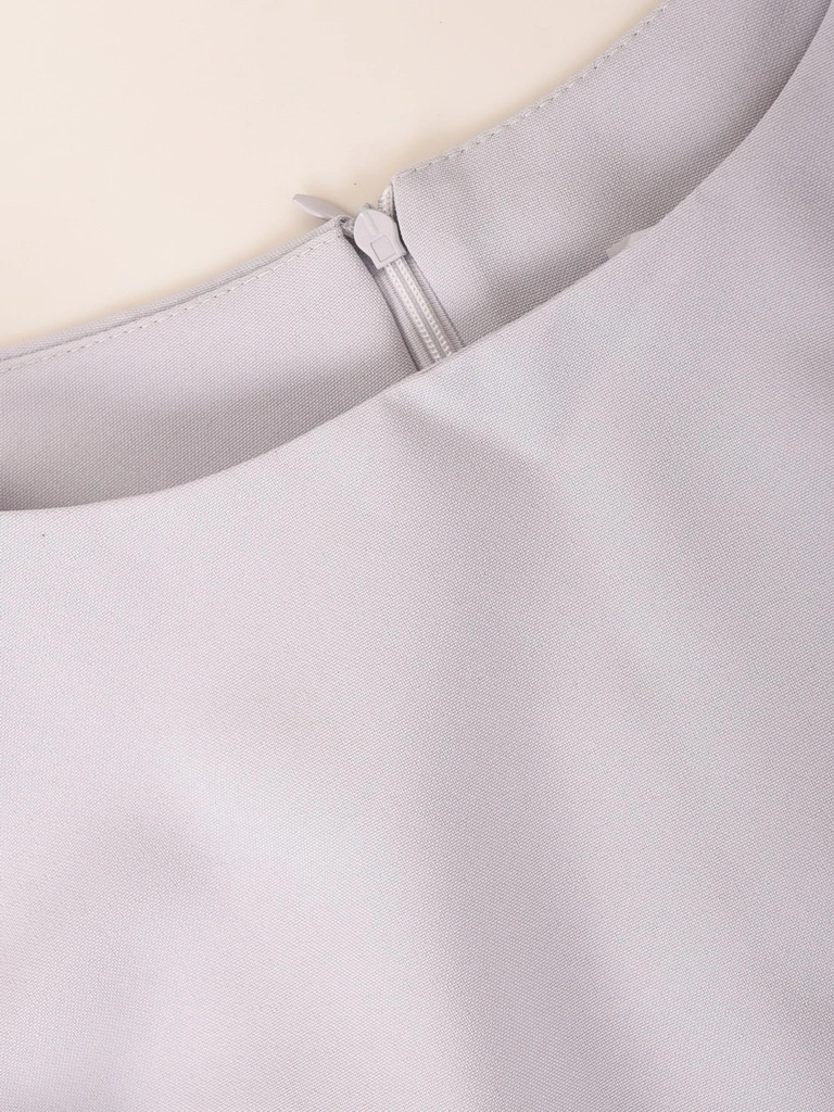 Elegancka garsonka damska na wesele popielata z cekinami – prosty krój z modelującymi zaszewkami 20176