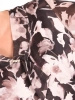 Elegancka bluzka wizytowa w kwiaty – prosty fason z wiskozy z ozdobnym dekoltem w serek 42126