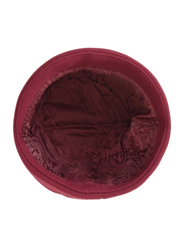 Elegancki kapelusz damski cloche w odcieniu bordo – fason z wywiniętym rondem i regulacją obwodu 42728