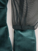Kopertowa sukienka welurowa z tiulowymi rękawami 32024