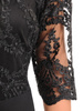 Sukienka koktajlowa maksi, czarna kreacja z koronkową górą 30731