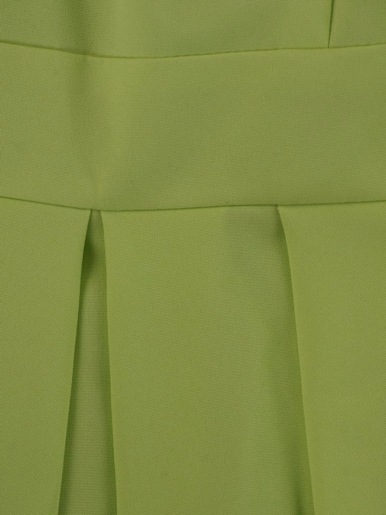 Zielona sukienka tulipan z kokardą – elegancki fason midi z kieszeniami 4078