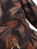 Rozkloszowana sukienka jesienna maxi z rękawem 3/4 – stylowy print i pasek podkreślający talię 40295