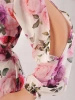 Elegancka sukienka maxi w kwiaty z rozkloszowanym dołem – kobiecy krój z wiązaniem modelującym talię 34523