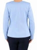 Błękitny żakiet damski zapinany na guziki – prosty krój z biżuteryjnymi zamkami 19046