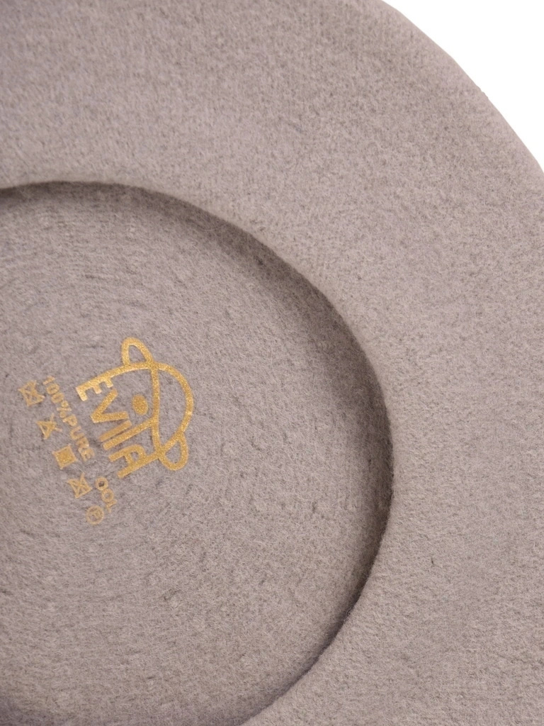 Elegancki szary beret wełniany fason francuski – kobiece nakrycie głowy z antenką 40868