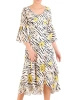 Elegancka sukienka midi w zwierzęcy print – asymetryczny fason syrenki pięknie podkreślający figurę 29517