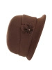Elegancki kapelusz damski zimowy cloche – stylowe wywinięte rondo z ozdobną wstawką 42406