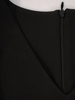 Czarna sukienka z tkaniny, kreacja z bufiastymi rękawami 24245