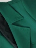 Zielony płaszcz damski dwurzędowy trencz – elegancki fason z paskiem na jesień 41303