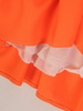 Rozkloszowana sukienka w kolorze pomarańczowym, kreacja z gumkami na rękawach 29160