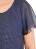 Granatowa sukienka w groszki, wielowarstwowa kreacja z szyfonu 30126