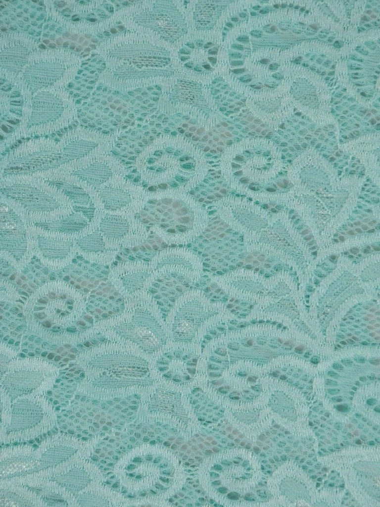 Kostium damski na wesele z prostą sukienką midi – elegancki pastelowy duet z koronką 20449