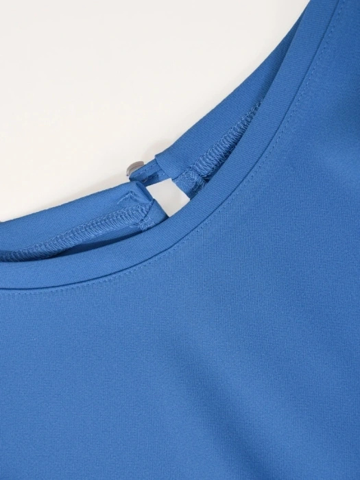 Elegancki komplet damski ze spodniami na wesele – luźny fason z dekoltem w łódkę i wiązaniem 41597