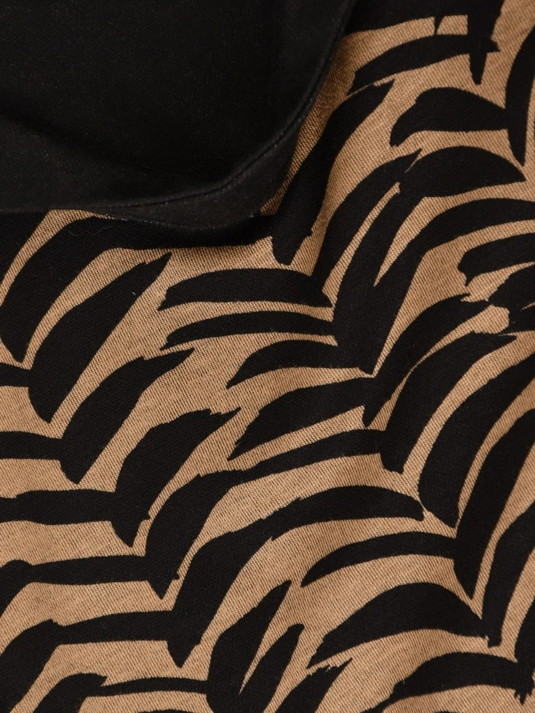 Elegancka bluzka koszulowa damska ciemnobeżowa – luźny fason z rękawem kimono 42322