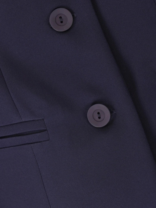 Elegancki granatowy żakiet damski do sukienki – prosty fason z kołnierzem 40014