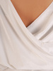 Welurowy biały dres damski z lampasami 28270