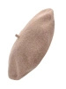 Elegancki beret damski wełniany beż melanż – stylowy fason francuski z antenką 40880