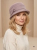 Elegancki kapelusz damski zimowy cloche szary – wywinięte rondo z ciepłą podszewką 42413