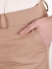 Eleganckie spodnie damskie camel o prostym kroju – wygodny fason z kieszeniami wysmuklający nogi 41446