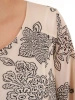 Kobieca sukienka rozkloszowana maxi w kwiaty – elegancki fason wysmuklający sylwetkę z rękawem 3/4 39329