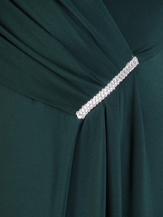 Zielona sukienka maxi, elegancka kreacja z rozcięciem 27093